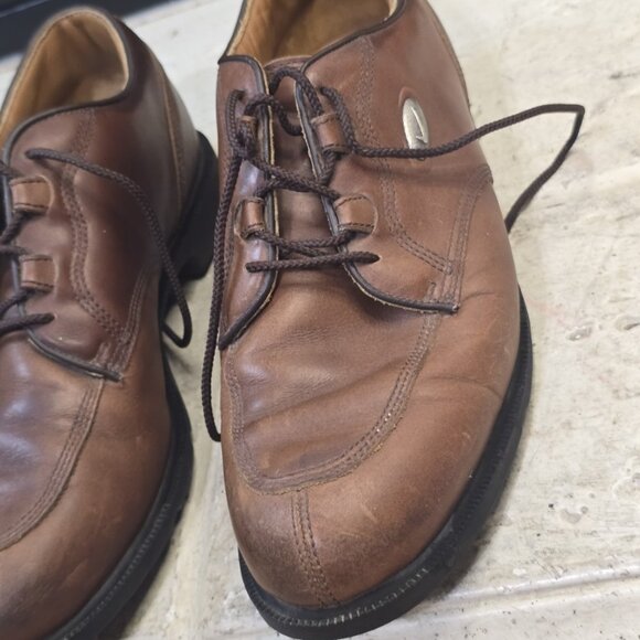 Vintage Used Nike Golf Shoes Leather Brown Mens Size 8.5 - Picture 2 of 13